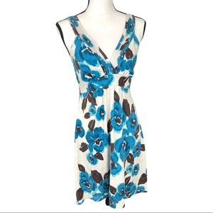 SOLD! Tommy Bahama Bright Blue Floral Print V-neck Dress